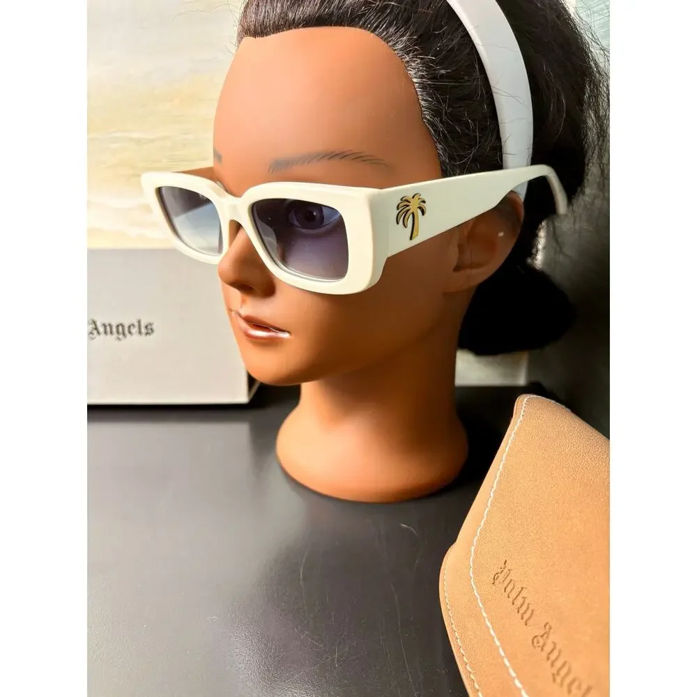 NWB - Palm Angels Sunglasses - White Frame, Blue Lens